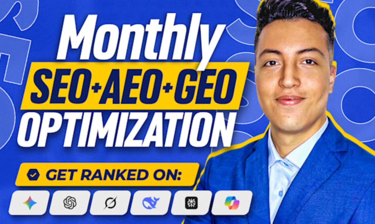 632I will do complete monthly website on page GEO, aeo, local and ai SEO optimizati